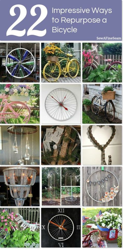 Bicycle Upcycle, Wheel Crafts, Bicycle Art Recycled, Bicycle Crafts, Bicycle Ideas, Recycled Bike Parts, Bike Craft, Upcycled Bike, Bicycle Decor