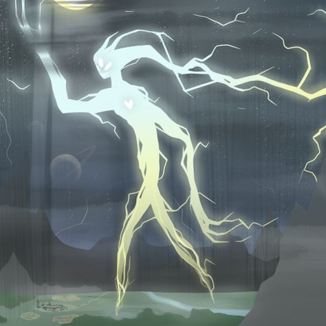 Lightning Spirit Fantasy Art, Lightning Elemental Art, Elemental Spirits Art, Lightning Person, Electric Elemental, Lightning Creature, Thunder Elemental, Lightning Character Design, Dnd Pantheon