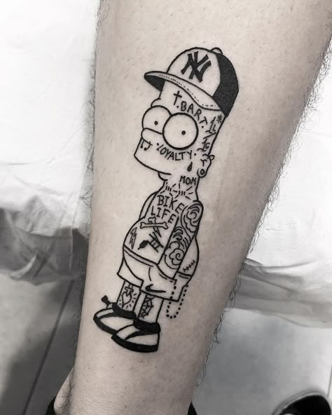 Simpsons Tattoo, Brother Tattoos, Sibling Tattoos, Cartoon Tattoos, Tattoo Flash Art, Sister Tattoos, Mini Tattoos, All Tattoos, Lower Back Tattoos