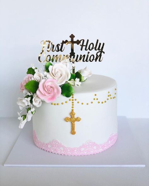 First Communion Cake Girl, Baptism Cake Girl, Holy Communion Cake, First Holy Communion Cake, Cake Decorating Flowers, Holy Communion Cakes, First Communion Cake, Cake Girl, Communion Cakes