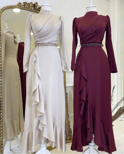 Gaun Peplum, Belted Long Dress, Islamic Fashion Dresses, Chic Evening Dress, Soiree Dress, Gowns Dresses Elegant, Stylish Wedding Dresses, Classy Prom Dresses, Fashion Top Outfits