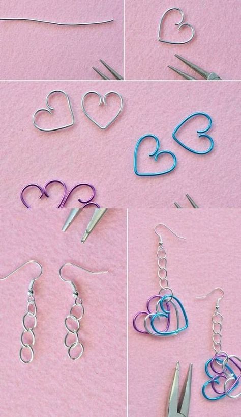 Diy Earrings Aesthetic Beads, Grunge Earrings Diy, Diy Wire Jewelry Earrings, Aesthetic Earrings Diy, Diy Aretes Aesthetic, Diy Aesthetic Jewelry, Aros Aesthetic, Diy Earrings Aesthetic, Ideas Para Manualidades