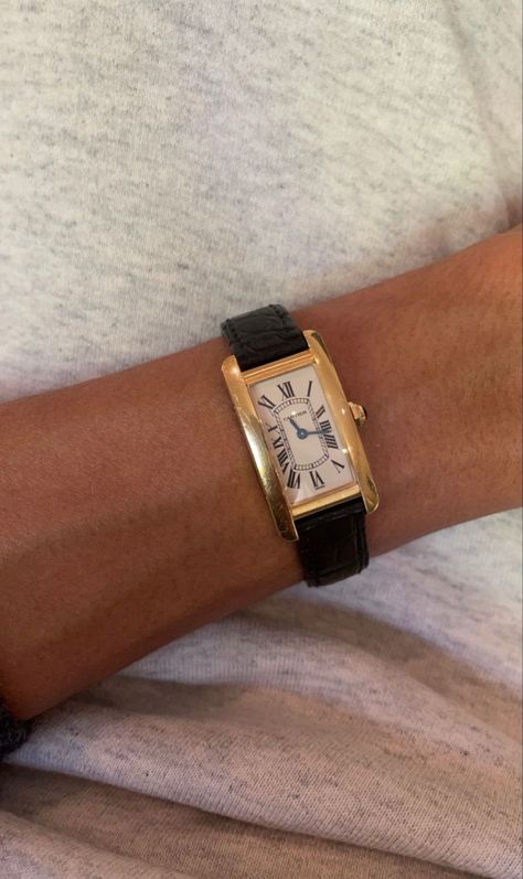 Vintage Square Watch, 80s Preppy, Cartier Watches Women, Cartier Tank Americaine, Angel Energy, 80s Women, Diamond Bracelet Design, Cartier Tank, Vintage Watches For Men