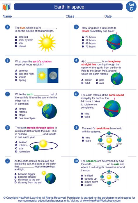 Third Grade Science Lessons, Third Grade Science Worksheets, 3rd Grade Science, Scientific Notation Worksheet, Solar System Worksheets, Grade 3 Science, Solar System Activities, Earth Science Lessons, Worksheets For Grade 3