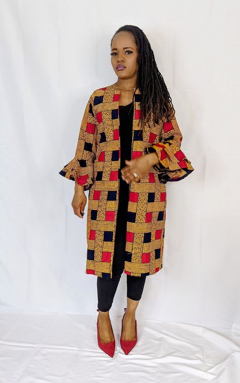 Excited to share the latest addition to my shop: Ife African Print Kimono, African print Jacket, Jacket for Women, African Summer Jacket with Pockets #etsy #yellow #red #bohohippie #noclosure #yes #trench #allseasons #africanjacket https://etsy.me/3sqT4jB African Jackets For Women Ankara, Chitenge Throw Over Jackets, African Jackets For Women, Ankara Inspiration, African Print Coat, African Print Jacket, African Print Kimono, African Blouses, Fall Wardrobe Staples