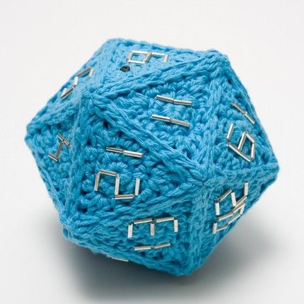 So awesome, for any gamer friend... A crocheted D20 (20 sided die for those who are reading this and don't know) Crochet D20, Nerd Crafts, Fun Crochet Projects, Diy Crochet Projects, Tunisian Crochet, Yarn Art, Yarn Crafts, Crochet Crafts, Diy Crochet