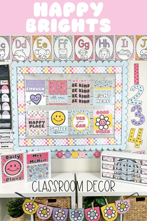 I am so excited to share this happy, brights classroom decor BUNDLE! This classroom theme is perfect for your smiley face, daisy, groovy room with 90'S, Y2K feel. Everything is text editable and has a bright, colorful design. Your space, bulletin boards and displays are going to look amazing! Retro Smiley Face Classroom, Smiley Face Classroom, Daisy Classroom, Brights Classroom Decor, Space Bulletin Boards, Bright Classroom Decor, Groovy Classroom, 2023 Classroom, Groovy Room