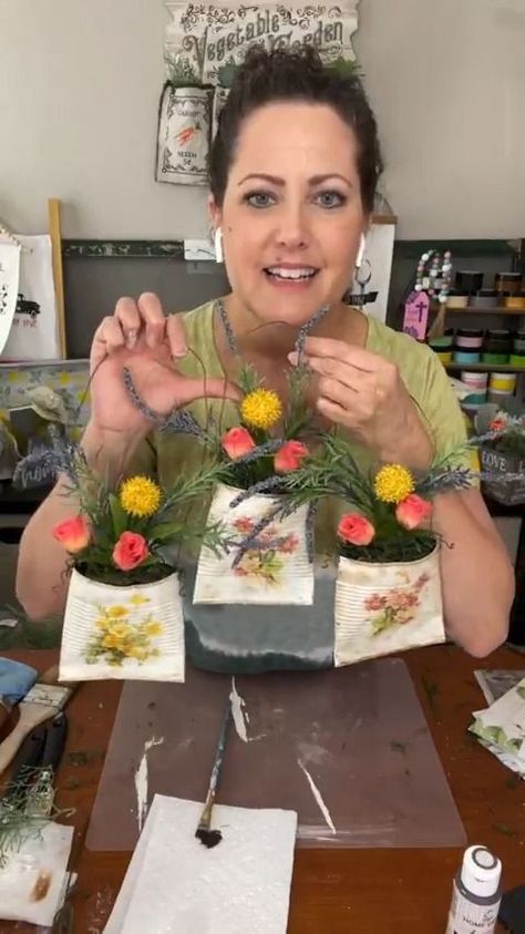 Created in AWE - Smashed Can Craft in 2022 | Can crafts, Tin can crafts, Soda can crafts Smash Cans Craft, Smashed Can Flower Holder, Smash Can Craft, Smashed Cans Diy, Smashed Can Craft, Tin Crafts, Tin Can Flowers, Soda Can Crafts, Recycled Tin Cans