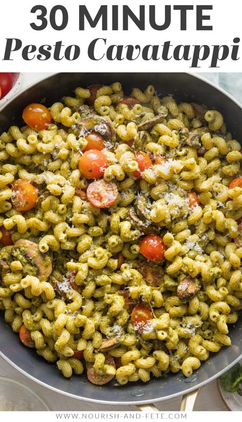 With this classic recipe for Pesto Cavatappi, a fan favorite Noodles & Company dish is unbelievably easy to re-create at home in just 25 minutes. This is tested and perfected for busy nights and family meals! Pesto Cavatappi Noodles And Company, Noodles Pesto Cavatappi Recipe, Noodles And Company Pesto Cavatappi, Cavatappi Pasta Salad, Noodles And Company Recipes, Copycat Noodles And Company, Cavatappi Pasta Recipes, Pesto Cavatappi Recipe, Pesto Cavatappi