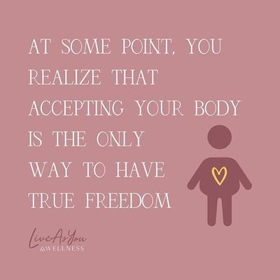 Body Acceptance Quotes, Body Image Quotes, Acceptance Quotes, Body Positive Quotes, Recovery Inspiration, True Freedom, Body Acceptance, Recovery Quotes, Freedom Is