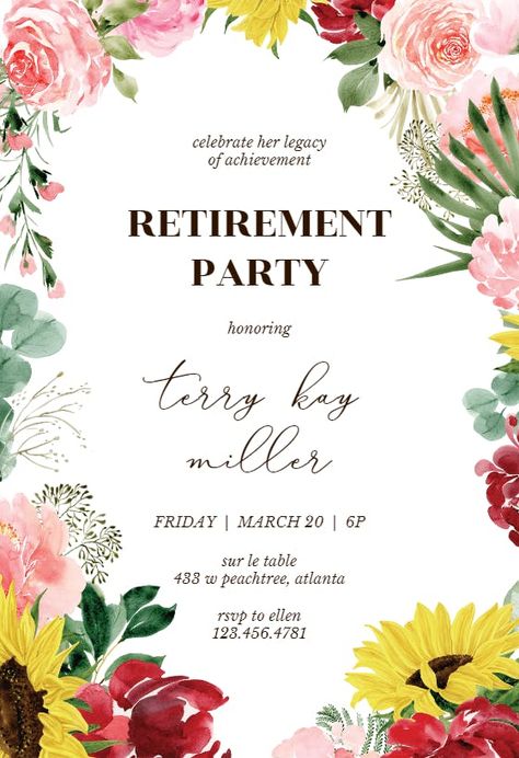 Invitation For Retirement Party, Retirement Invitations Template Free, Retirement Party Invitations Template, Retirement Invitation Card Template, Retirement Invitation Ideas, Retirement Party Invites, Retirement Party Card, Retirement Invitation Card, Farewell Invitation Card