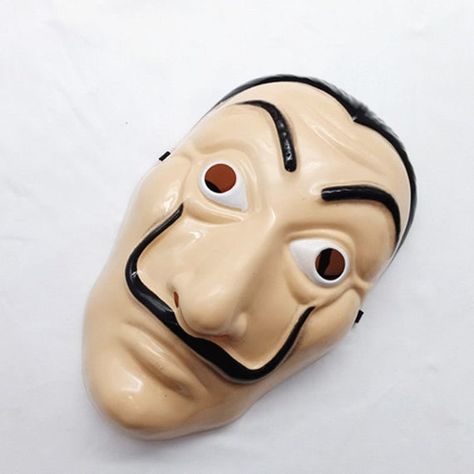 La Casa De Papel Face Mask Masque Mascara mask Salvador Dali Money Heist Cosplay costume. Salvador Dali Costume, Dali Costume, Dali Mask, Cosplay Masks, Mask Paper, Plastic Mask, The Heist, Mask Types, Paper House