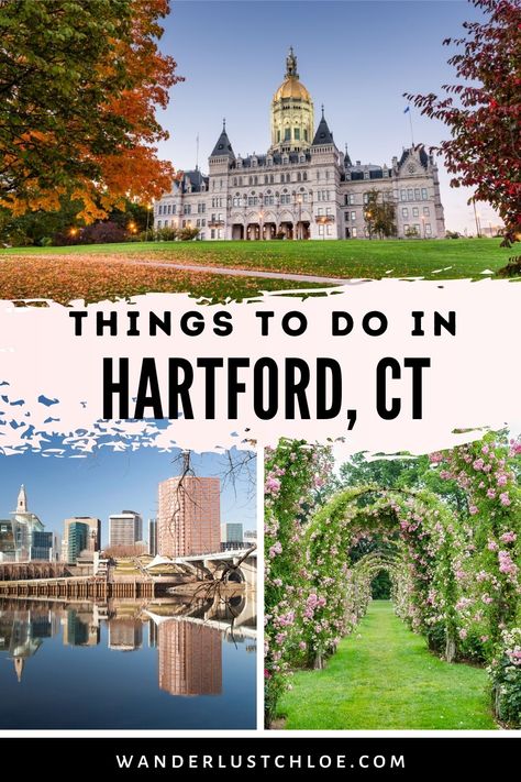 With world-class art galleries, lush gardens, and historic buildings, there are so many amazing things to do in Hartford, Connecticut. Find out the best place to see art in the city, how to have an amazing day out on the Connecticut River and all about visiting Mark Twain's house. You could plan a day at the Connecticut Science Center or go for a walk in one of Hartford's beautiful parks. Plan a great day in Hartford using this travel guide. #Hartford #Connecticut #USTravel #TravelInspiration Art In The City, Plan A Day, Connecticut Travel, England Travel Guide, Massachusetts Travel, Beautiful Parks, New England Road Trip, East Coast Travel, East Coast Road Trip