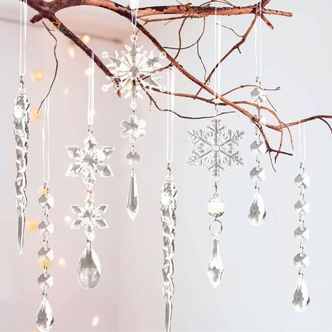 Crystal Christmas Ornaments, Cozy Holiday Decor, Wonderland Party Decorations, Christmas Snowflakes Ornaments, Winter Wedding Decorations, Crystal Christmas, Winter Wonderland Party, Crystal Snowflakes, Snowflake Pendant