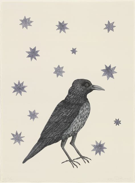 Kiki Smith. Bird with Stars. 2005 James Rosenquist, Kiki Smith, Art Et Illustration, Art Appreciation, Art And Illustration, Museum Of Modern Art, American Artists, Bird Art, Black Bird