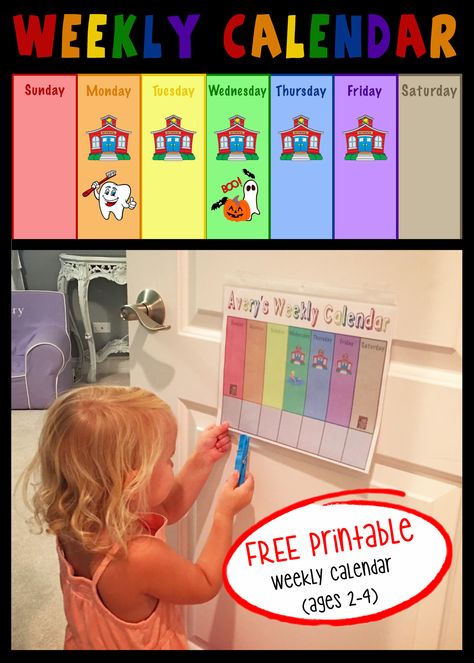 FREE Printable Toddler Weekly Calendar - projectsinparenting.com Toddler Calendar, Free Printable Weekly Calendar, Crying Kids, Toddler School, School Calendar, Printable Calendar Template, Tot School, Weekly Calendar, Kids Calendar