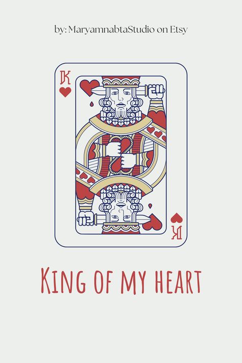 King Of My Heart valentines card, digital download, printable on etsy Life Quotes Happy, Valentine Card Printable, Quotes Popular, Printable Valentines Cards, Quotes Wise Words, Printable Valentines, Daily Word, Valentines Card, Popular Quotes