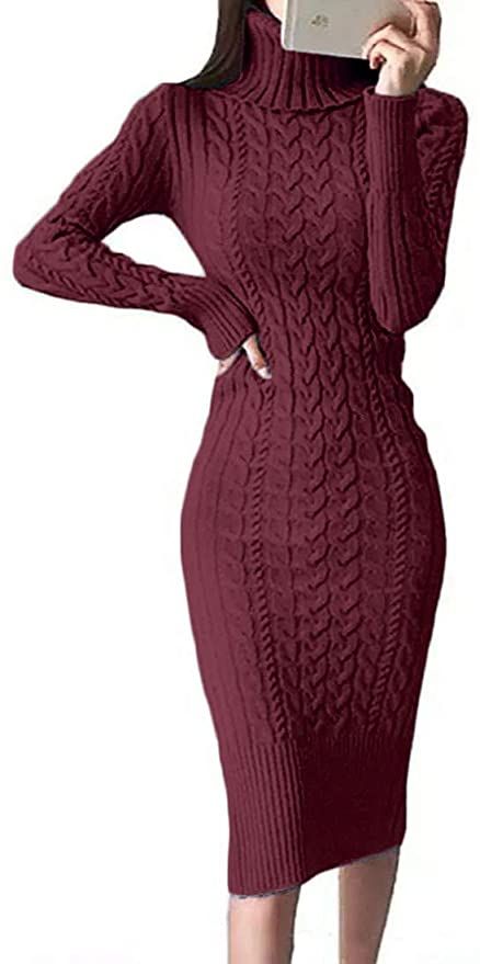 Christmas Fashion Outfits, Midi Outfits, Sweater Midi Dress, Knitted Sweater Dress, Turtle Neck Long Sleeve, Navy Blue Midi Dress, Bodycon Sweater Dress, Purple Midi Dress, Grey Midi Dress