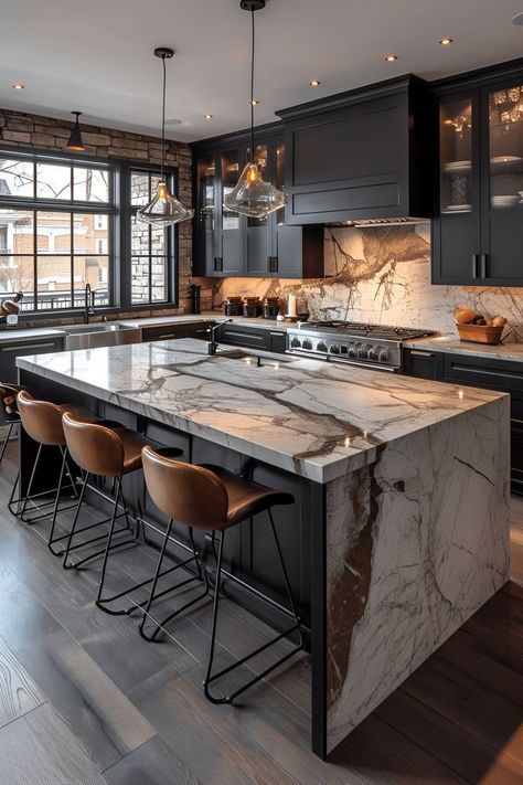 Rustic Kitchens, Condo Decor, Texas House, Design Boards, New House - Kitchen, Modern Kitchen Design Luxury, Stunning Kitchens, Kitchen Inspiration Design, Black Kitchen