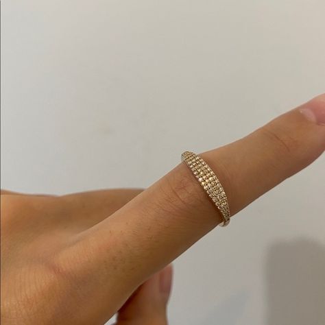 Mejuri pave diamond slim signet new with tag Mejuri Rings, Mejuri Jewelry, Chunky Ring, Chunky Rings, Pave Ring, Watches Jewelry, Pave Diamonds, Canvas Bag, Montreal