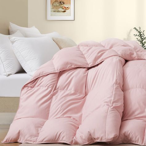 Light Pink Comforter, Pink Bedroom Accessories, Down Duvet, Pink Comforter, Pink Duvet, Down Comforters, White Goose, Goose Feathers, Down Comforter