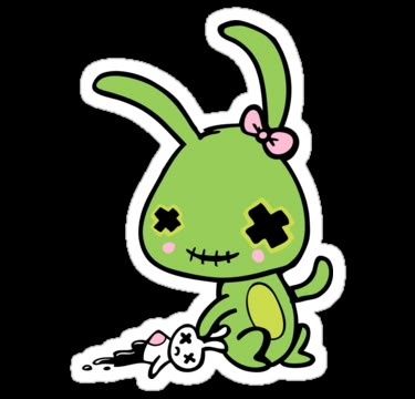 cute zombie bunny Zombie Bunny Tattoo, Cute Zombie Tattoo Ideas, Zombie Cute, Cute Zombie Drawing, Zombie Rabbit, Zombie Bunny Drawing, Cartoon Zombie Cute, Zombie Bunny, Zombie Drawings