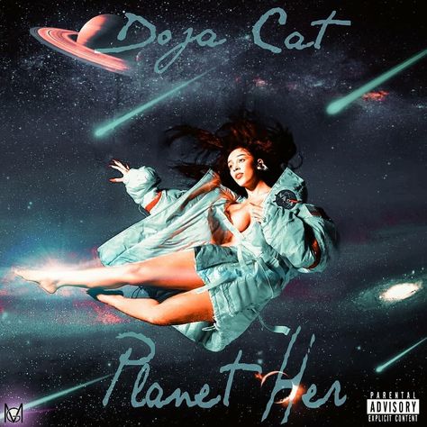 Poster with Doja Cat in Planet Her Doja Cat Planet Her Album Cover, Planet Her Album Cover, Doja Cat Album Cover, Doja Cat Planet Her, H.e.r Album Cover, Planet Her, Music Poster Ideas, Vintage Music Posters, Music Poster Design