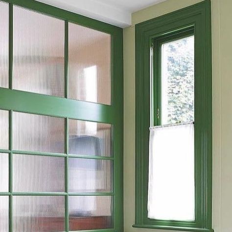 Sarah Brown, Beautiful Bathroom Designs, Reeded Glass, My Bathroom, Tile Inspiration, Green Tile, Green Bathroom, Green Interiors, Green Rooms