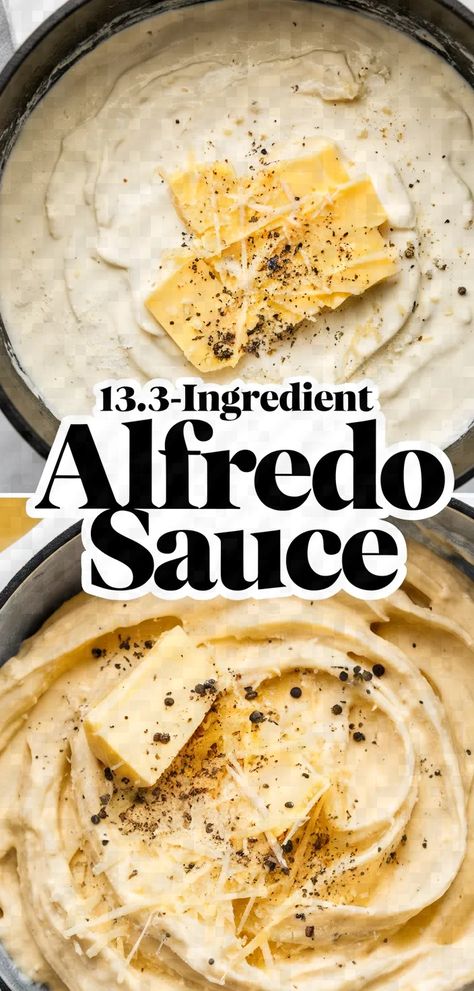 A photo of a  3-Ingredient Alfredo Sauce a 3 ingredient recipes Alfredo Sauce With Cream Cheese, Sauce With Cream Cheese, Alfredo Sauce Recipe, 3 Ingredient Recipes, Pasta Lover, Alfredo Sauce, Dinner Idea, 3 Ingredient, Grated Parmesan Cheese