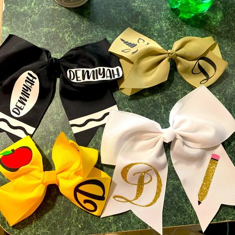 Back To School Bows, Hair Bow Instructions, School Bows, Hair Bow Ideas, Red Hair Bow, Large Hair Bows, Personalized Bow, Custom Trucker Hats, Hair Bow Sets