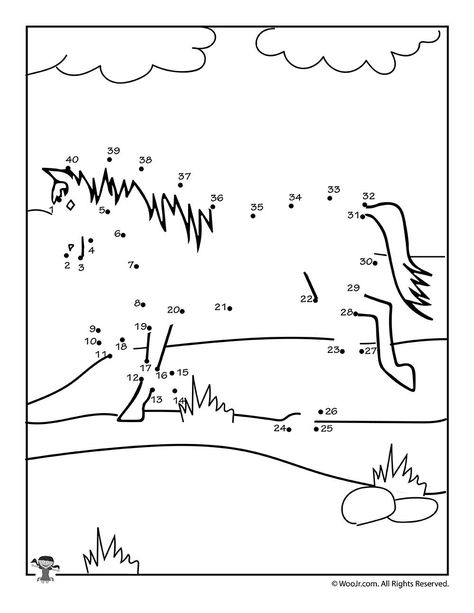 Horse Dot to Dot Activity Page | Woo! Jr. Kids Activities Horse Kindergarten Activities, Horse Activities For Preschool, Horse Activities For Kids, Horse Camp Activities, Horse Crafts Kids, Laughing Horse, Dot To Dot Printables, Counting Practice, Horse Lessons