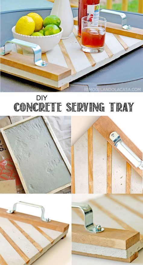 DIY - Concrete Serving Tray - #dihworkshop #sponsored Arts And Crafts Interior Design, Outdoor Lighting Design, Diy Cement, Diy Outdoor Lighting, Cement Diy, Concrete Diy Projects, Concrete Furniture, Diy Concrete, Funky Home Decor