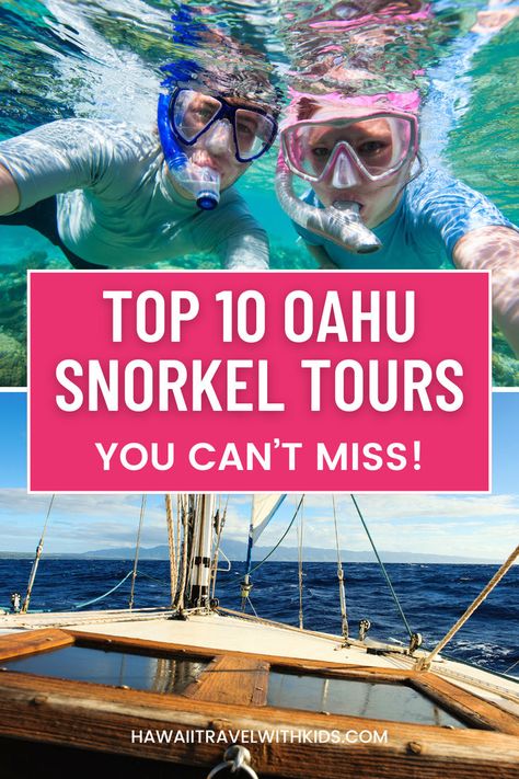 🐢🌴 Looking for the ultimate snorkeling experience on Oahu? Our guide to the top 10 Oahu snorkeling tours showcases the best spots for underwater exploration. Enjoy clear blue waters, diverse marine life, and expert guidance on these carefully selected tours. Ideal for families looking to create lasting vacation memories. Click here to book your Oahu tour and dive into adventure! These are the best snorkeling tours on Oahu worth adding to your Oahu itinerary! Kauai Snorkeling, Maui Snorkeling, Oahu Travel, Hawaii Things To Do, Maui Beach, Trip To Maui, Best Snorkeling, Family Travel Destinations, Hawaii Vacation