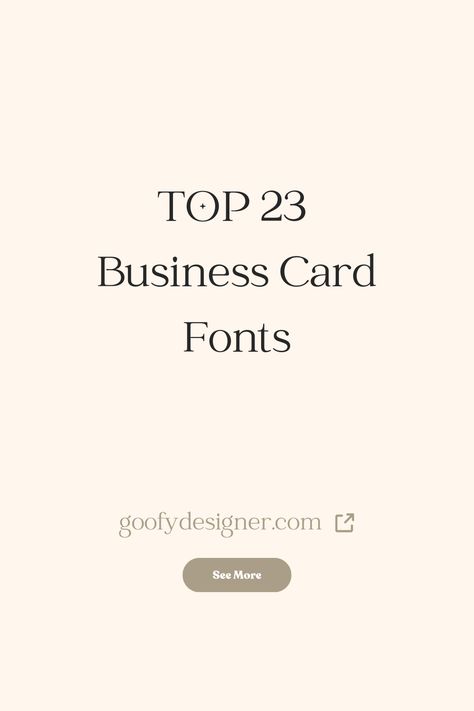 Find out the best fonts for business cards out there. Check out my article where you’ll find amazing font inspiration for fonts for business cards. #fonts #fontideas #fontinspiration #bestfonts #fontsforbusinesscards Best Fonts For Presentations, Business Font Pairings, Canva Professional Fonts, Microsoft Font Combinations, Fonts For Business Cards, Fonts For Business, Card Fonts, Business Card Fonts, Awesome Fonts