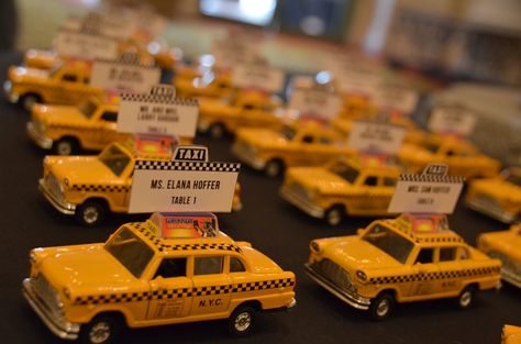 Taxi Escort Cards | Laura Cohn | Flickr New York Theme Party, New York Dance, Broadway Theme, Bar Mitzvah Themes, Broadway Party, New York Broadway, New York Party, New York Theme, Nyc Bars