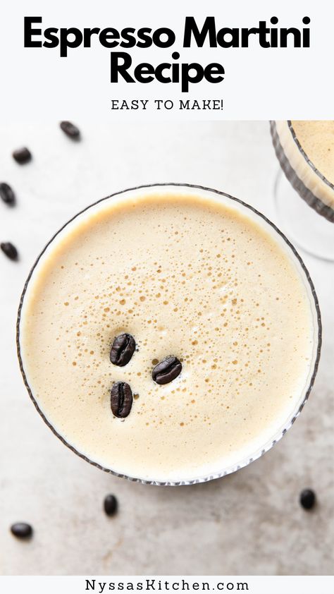 Let’s talk about how to make an espresso martini with both kahlua and vodka at home. This easy 5-minute espresso martini recipe is a bold and sweet cocktail with a foamy top that is a total crowd pleaser! It's the perfect after dinner drink made with a few simple ingredients (prepared instant coffee works well or hot espresso) and garnished with coffee beans. Creamy, extra easy, and totally dairy free!