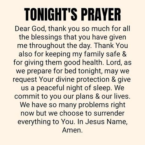 Prayer For Tonight, Prayer Before Sleep, Prayer For My Family, Prayer For Guidance, Comforting Bible Verses, Everyday Prayers, Bedtime Prayer, Good Night Prayer, Prayers For Children