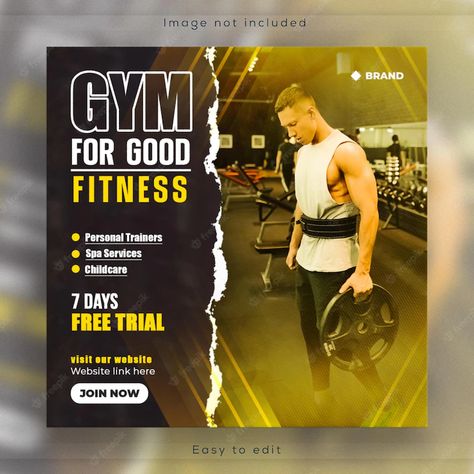 Fitness Social Media Post, Modern Instagram Post, Fitness Social Media, Gym Banner, Instagram Post Design, Fitness Marketing, Gym Poster, Total Workout, Gym Workouts Women