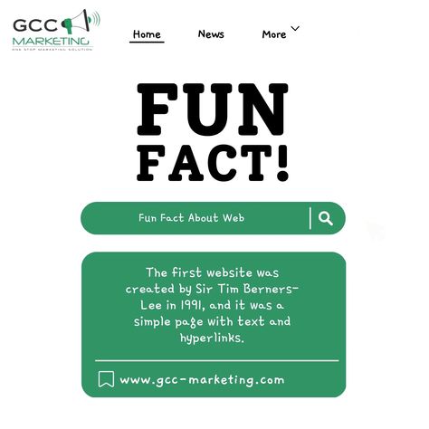 Fun fact about the web from GCC Marketing! Did you know that the first website was created in 1991 by Sir Tim Berners-Lee? Contact us today! Call: +971 56 730 0683 Website: www.gcc-marketing.com #WebFacts #GCCMarketing #DigitalRevolution Fun Fact Poster Design, Did You Know Facts About Digital Marketing, Fun Fact Design, Jeremiah 2911, Fun Facts For Kids, Digital Advertising Design, Poster Idea, Did You Know Facts, Digital Revolution