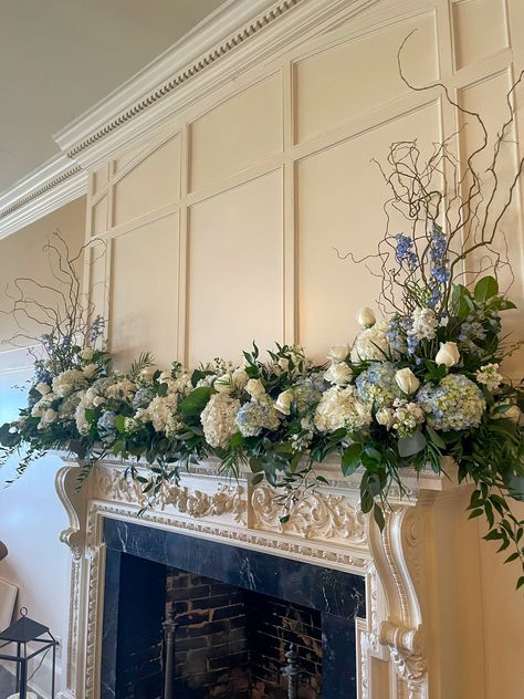 Wedding Mantel Flowers, Wedding Mantel, Mantel Flowers, Hydrangea Centerpiece, House Deco, Event Flowers, Floral Decor, Hydrangea, Florist