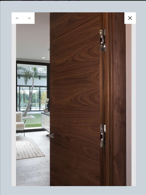 Flush Door Design, Exterior Entry Doors, Interior Exterior Doors, Wooden Main Door, Walnut Doors, Wooden Main Door Design, Doors Interior Modern, Wooden Doors Interior, Entrance Door Design