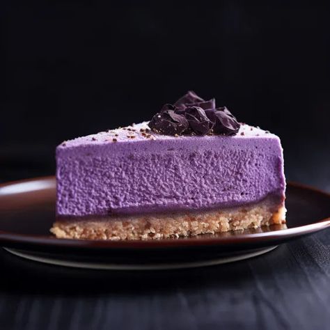 Vegan Ube Cheesecake, Ube Cheesecake Recipe, Ube Desserts, Ube Cheesecake, Ube Jam, Coconut Crust, Cream Room, Filipino Desserts, Coconut Whipped Cream