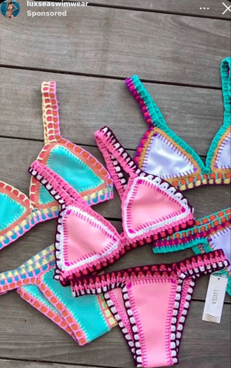 Cute Preppy Bikinis, Colorful Bikinis Pattern, Preppy Bathing Suits, Preppy Bathing Suit, Triangl Bikinis, Colorful Swimsuit, Preppy Swimsuit, Baithing Suits, Bright Bikinis