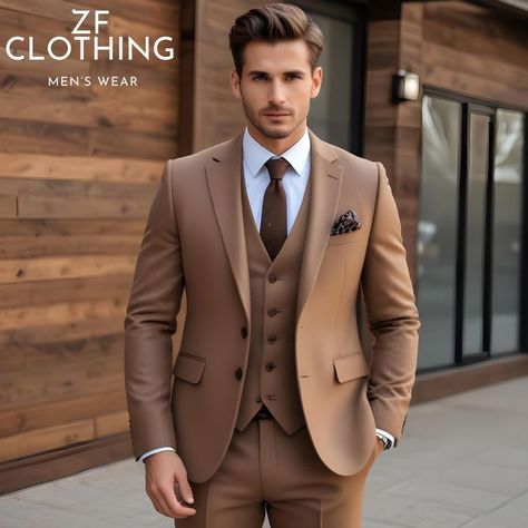 Dark Brown Groomsmen Suits, Formal Men Outfit Indian, Coat Pant For Men Suits Wedding, 3 Piece Suits For Men, Suit With Jeans, Coat Pant For Men, Gentleman Suit, Men Suits Wedding, Suits Formal