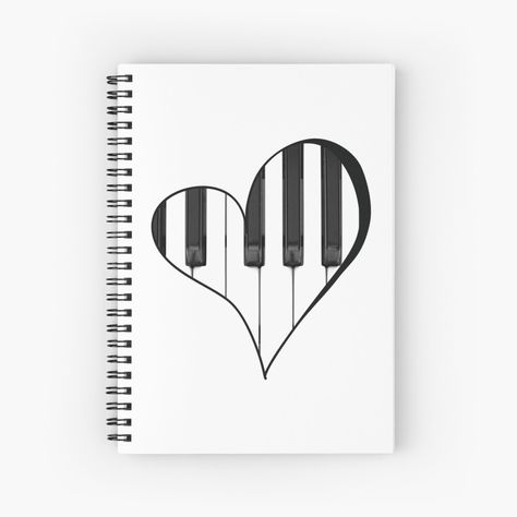 Drawing About Music, Piano Valentines, Diary Cover Design, Creative Book Cover Designs, Music Doodle, Mandala Drawings, Music Notebook, Wall Drawings, Creative Book Covers