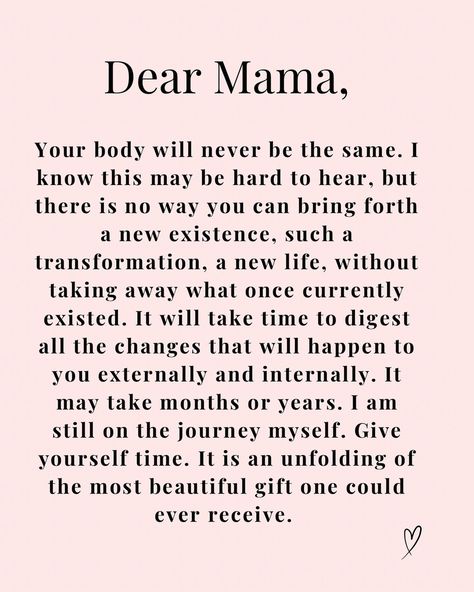 From the vault of countless photos we took at the hospital 🕊️ And words from my book I am writing on motherhood💕 Dear Mama, Your body will never be the same. I know this may be hard to hear, but there is no way you can bring forth a new existence, such a transformation, a new life, without taking away what once currently existed. It will take time to digest all the changes that will happen to you externally and internally. It may take months or years. I am still on the journey myself. Give... Dear Mama, Morning Prayer Quotes, At The Hospital, Never Be The Same, Morning Prayers, Write To Me, The Vault, Prayer Quotes, The Hospital