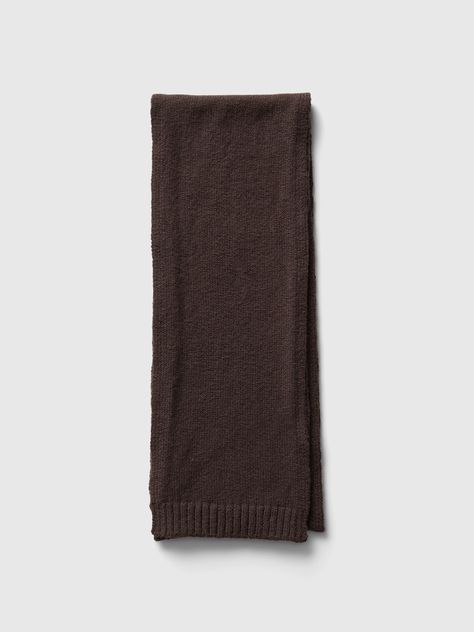 Supersoft cotton-blend skinny scarf. Brown Cotton Scarves For Fall, Trendy Cotton Winter Scarves, Casual Cotton Scarves For Fall, Trendy Cotton Scarves For Winter, Casual Soft Knit Scarves, Casual Soft Knit Infinity Scarf, Casual Cotton Scarves For Winter, Casual Cotton Winter Scarves, Gap