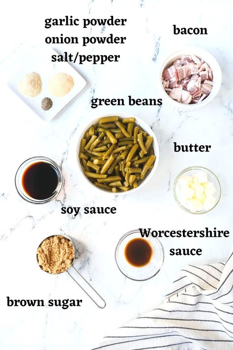 Beans Stovetop, Canned Green Bean Recipes, Cracked Green Beans, Crockpot Green Beans, Smothered Green Beans, Southern Green Beans, Green Beans Side, Green Bean Recipe, Beans In Crockpot