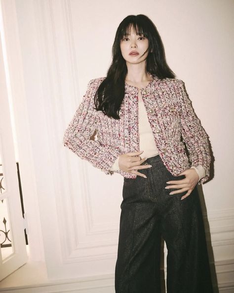 Tweed Blazer Outfit, Tweed Fashion, Semi Formal Outfit, Clothing Guide, Fashion Dictionary, Hye Kyo, Blazer Outfit, Song Hye Kyo, Korean Fashion Dress