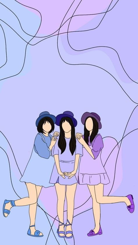 3 Bestie Drawing, 3 Bff Wallpaper Girls, 3 Friends Cartoon Images, 3 Girls Drawing Friends, 3 Friends Illustration, 3 Besties Pictures, Friends Cartoon Images, Friendship Paintings, Book Cover Artwork